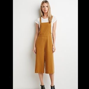 MUSTARD TEXTURED CULOTTES OVERALLS  MEDIUM